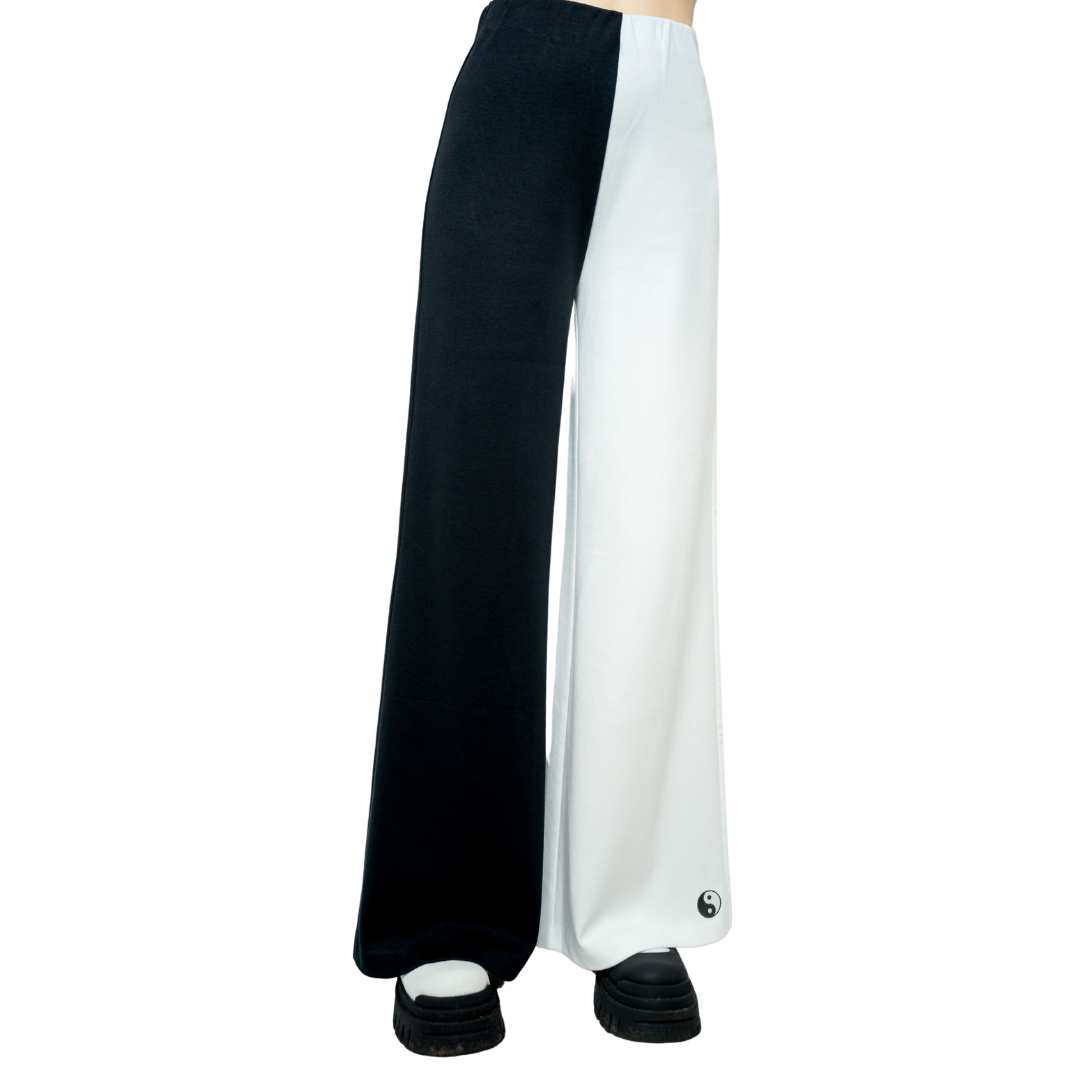 DIVINE HARMONIE - Yin &amp; Yang Two-Tone Wide-Leg Pants, buy at DOORS NYC