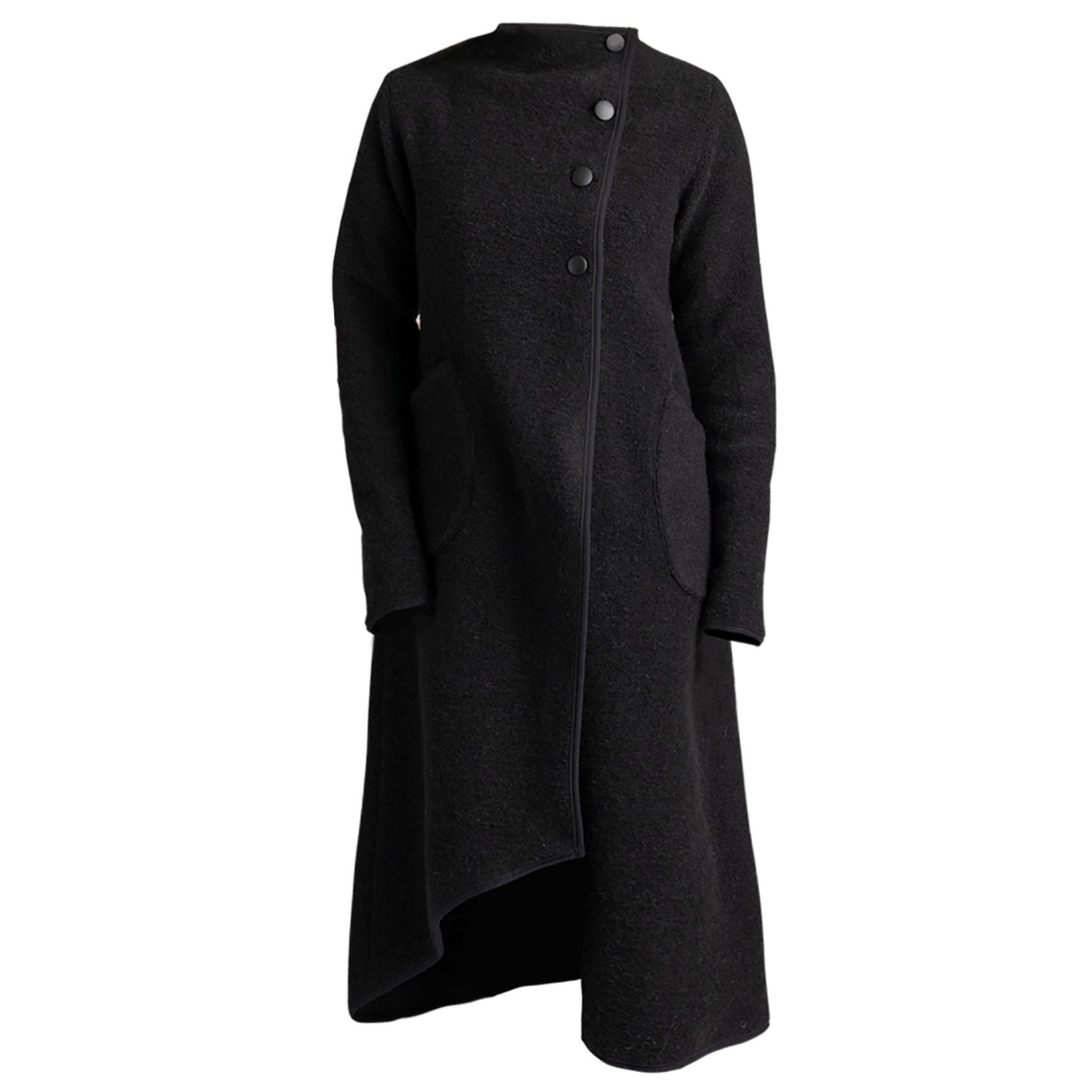 Zinnia Black Boiled Wool Cardigan