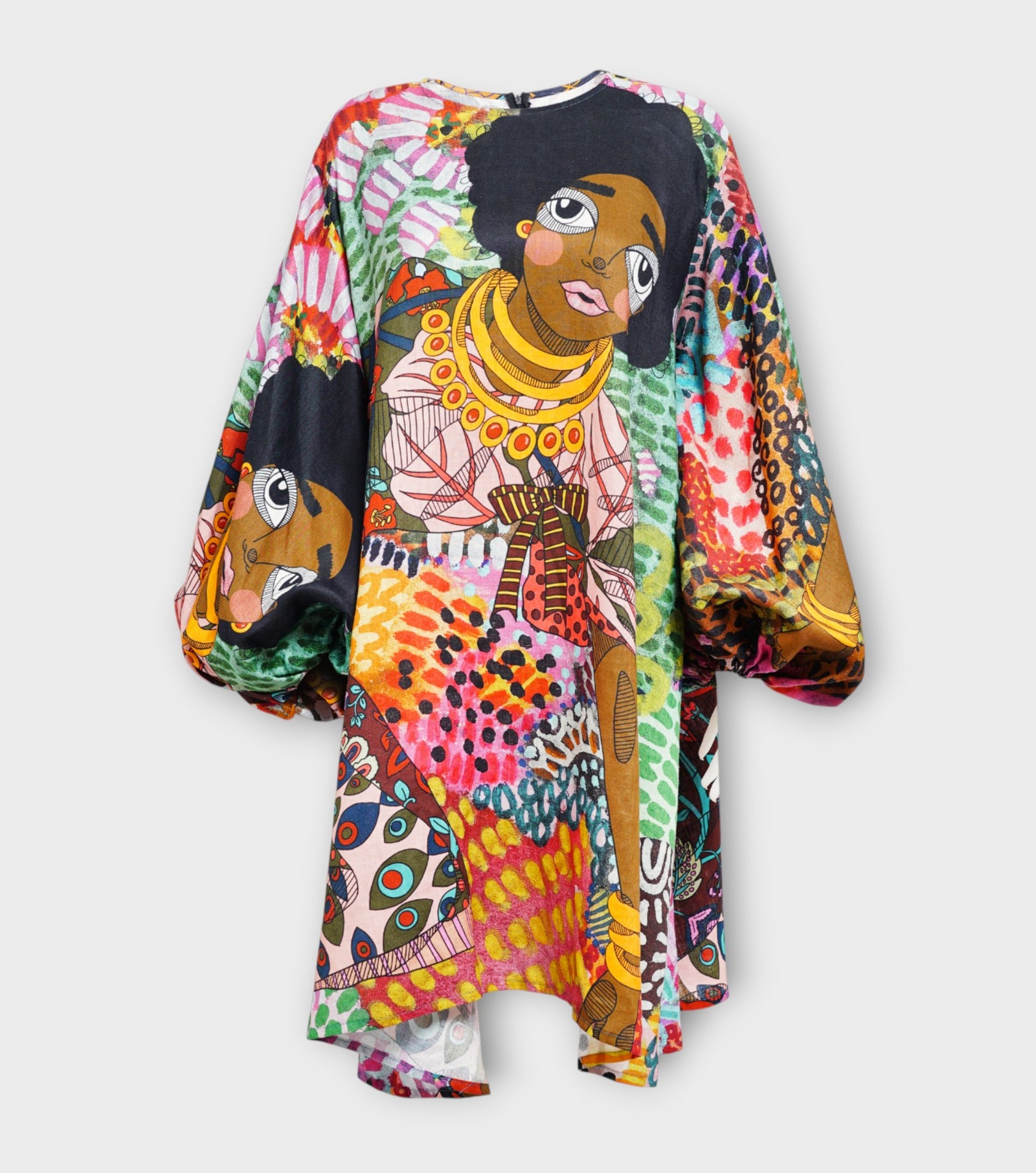 A-Line Balloon Sleeve Dress