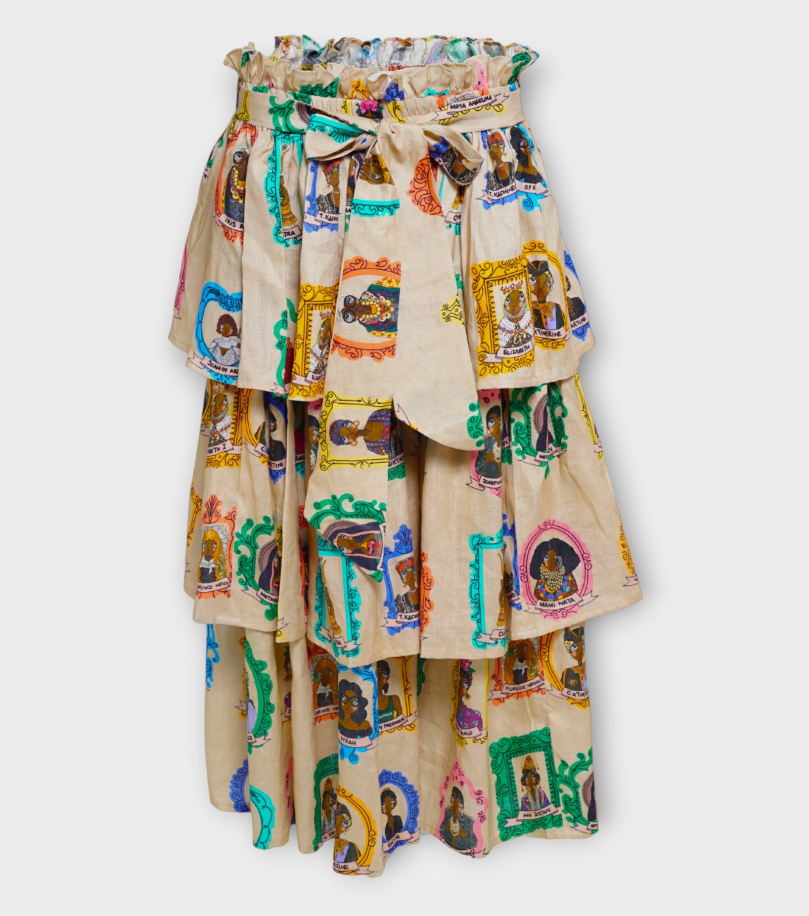 Layered Midi Skirt with Bow Tie Waist | PR Sample