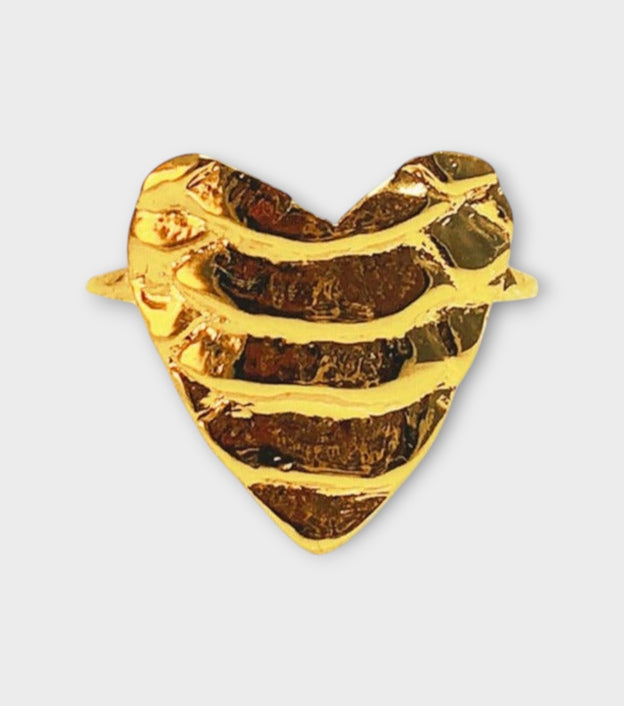 Adore Charm Ring | Brass Gold