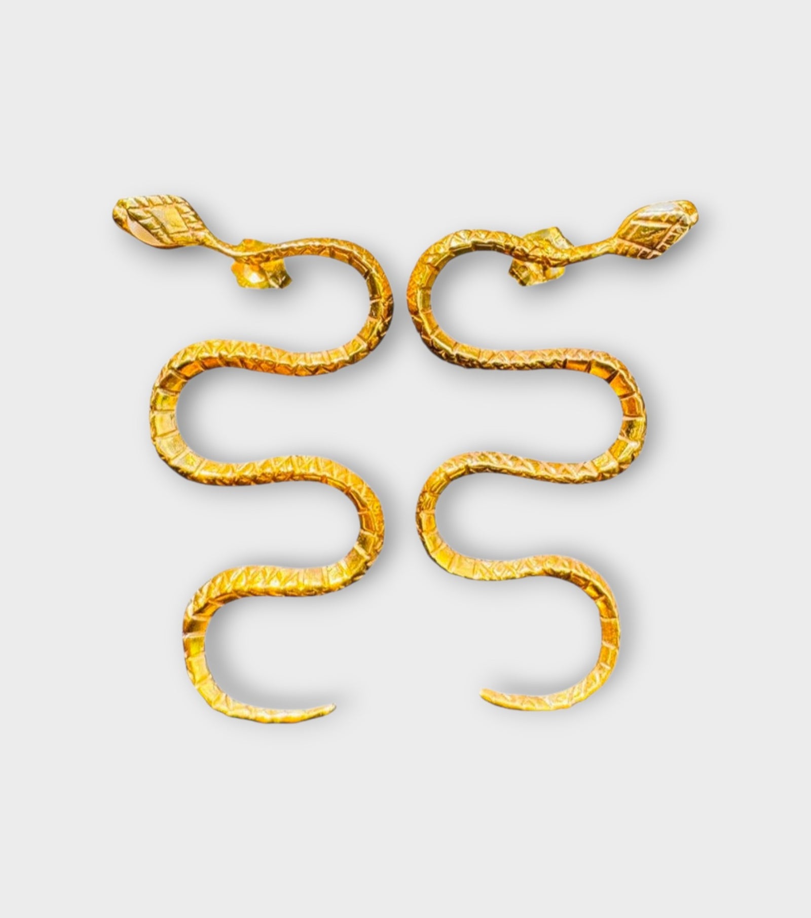 Maya Snake Earrings | Brass Gold