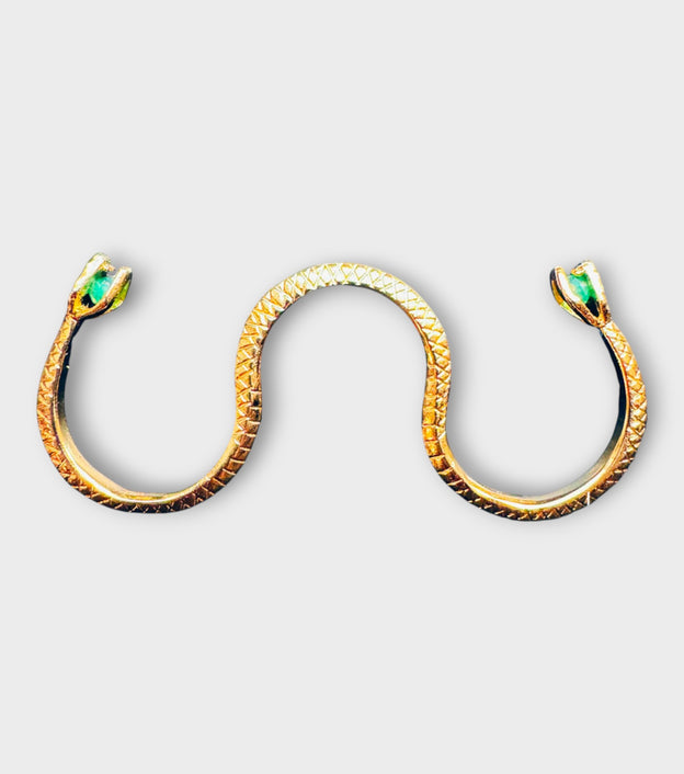 Three Finger Snake Ring | Brass Gold