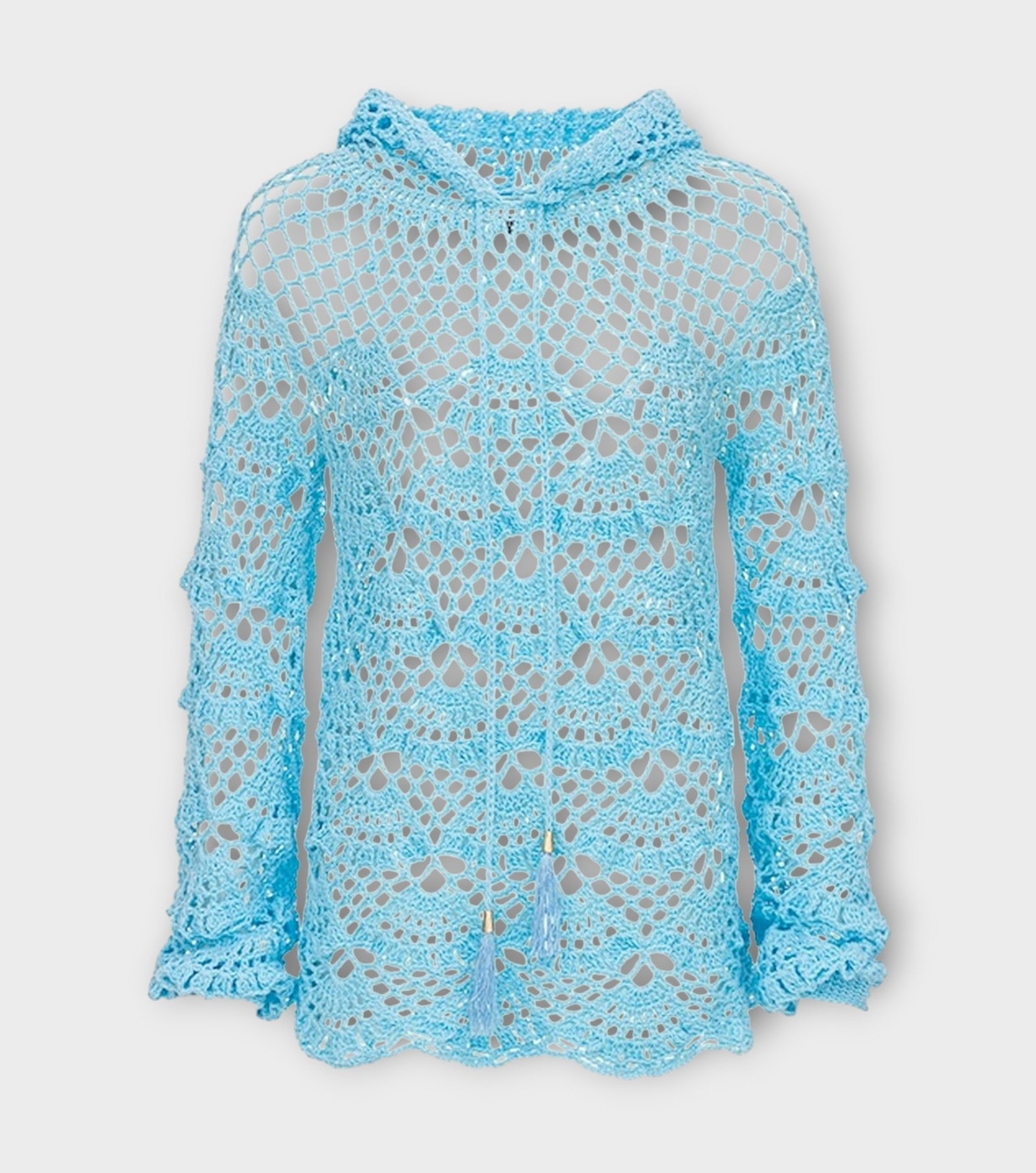 Aqua Marine Handmade Crochet Hoodie
