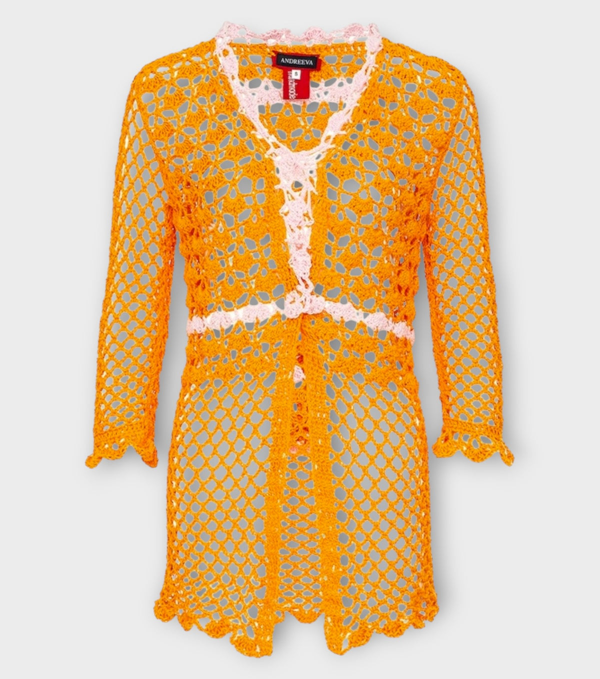 California Poppy Orange Handmade Crochet Shirt
