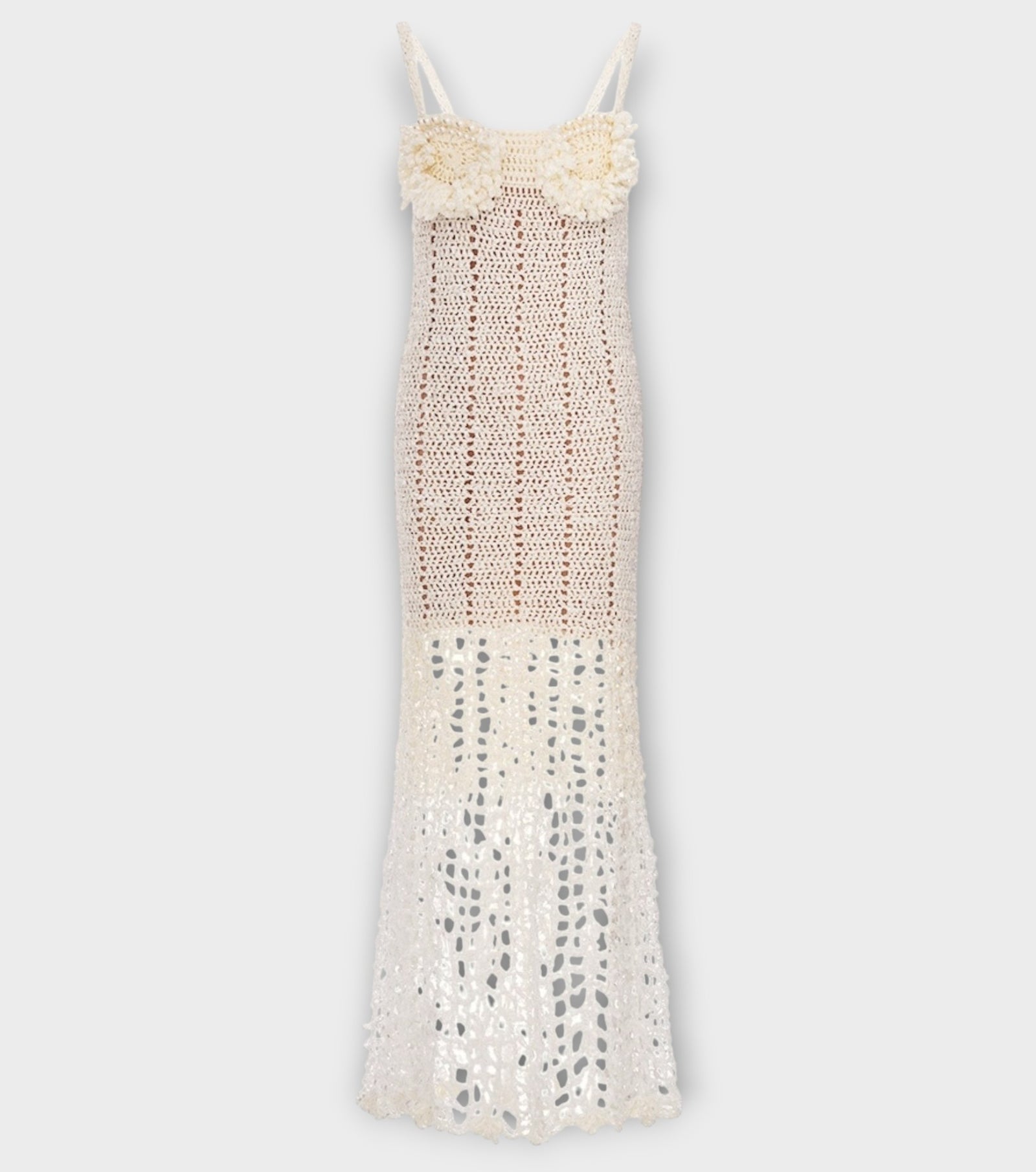 Chrysanthemum Crochet Dress | White