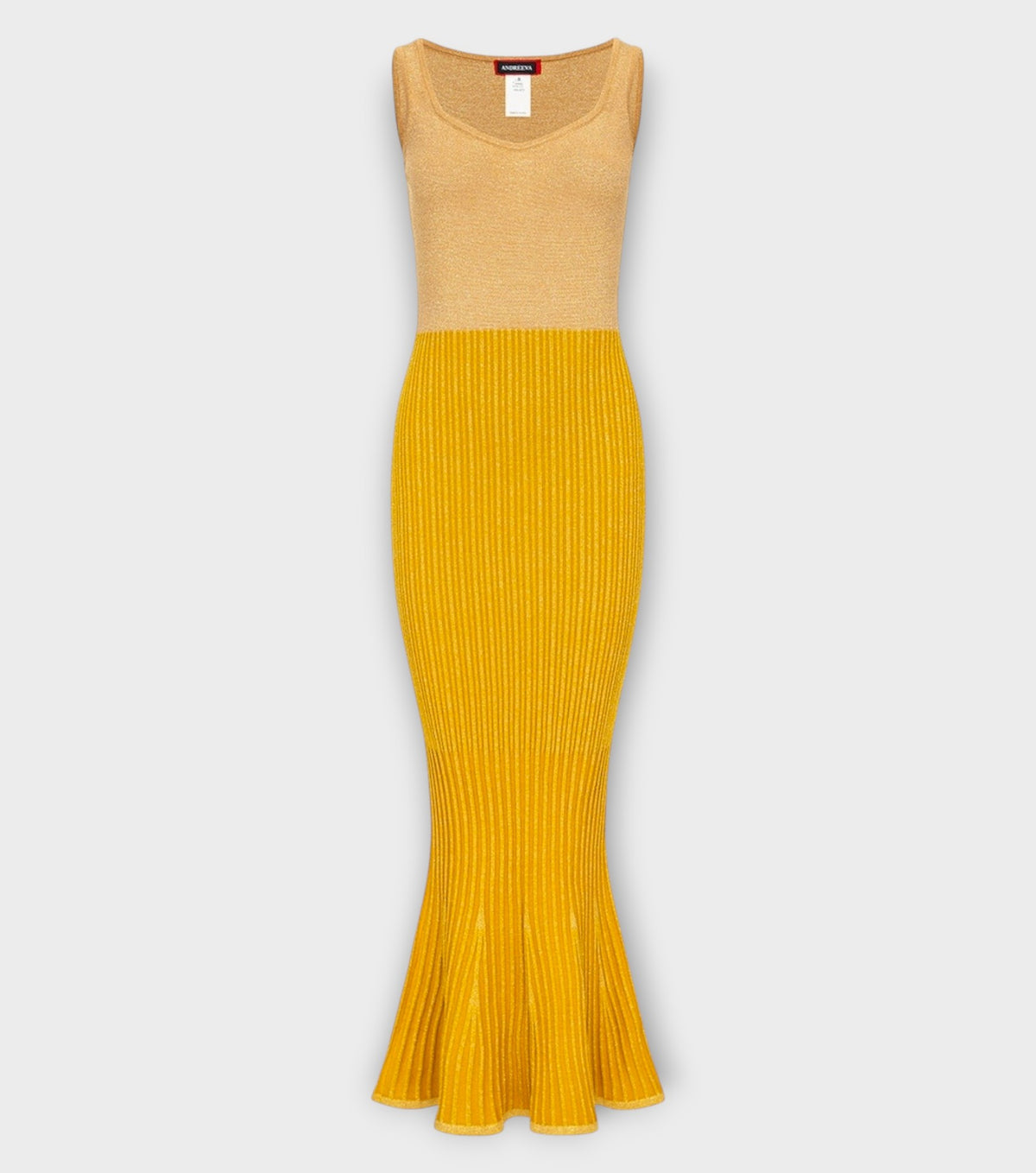 Golden Hour Metallic Knit Flared Dress