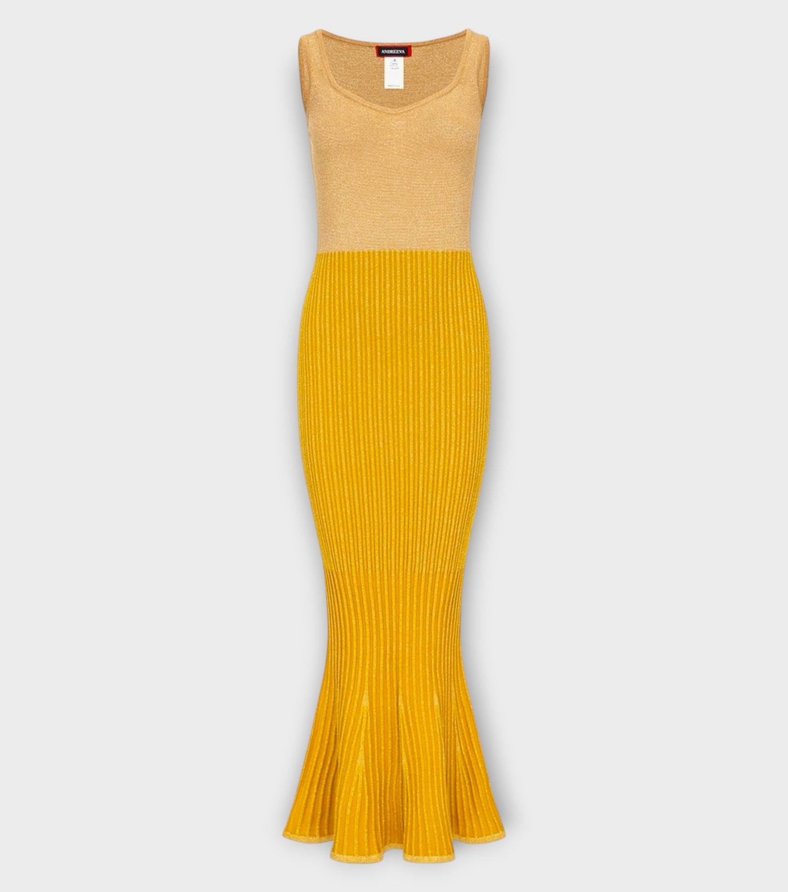 Golden Hour Metallic Knit Flared Dress
