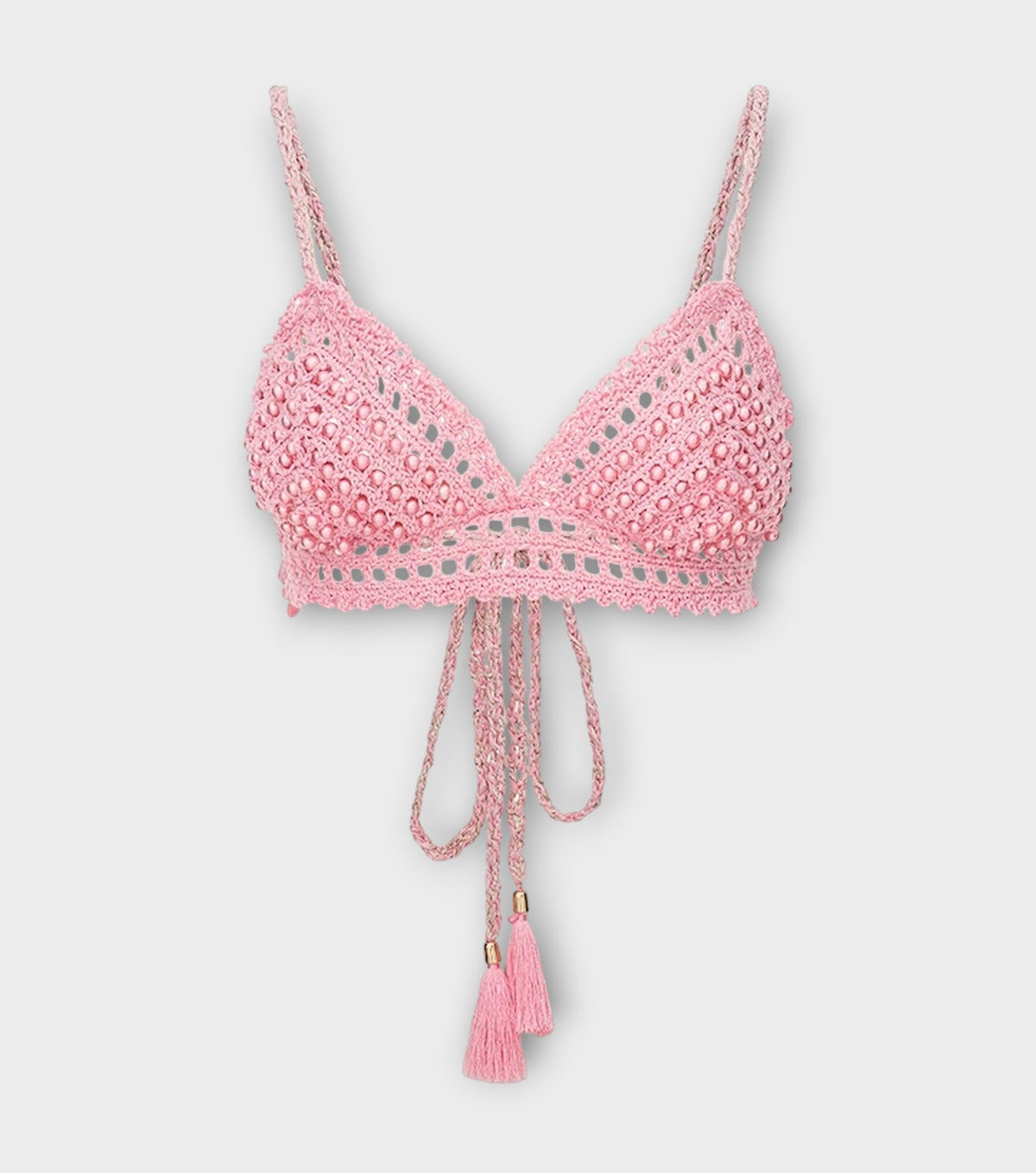 Pink Pearl Handmade Crochet Bra