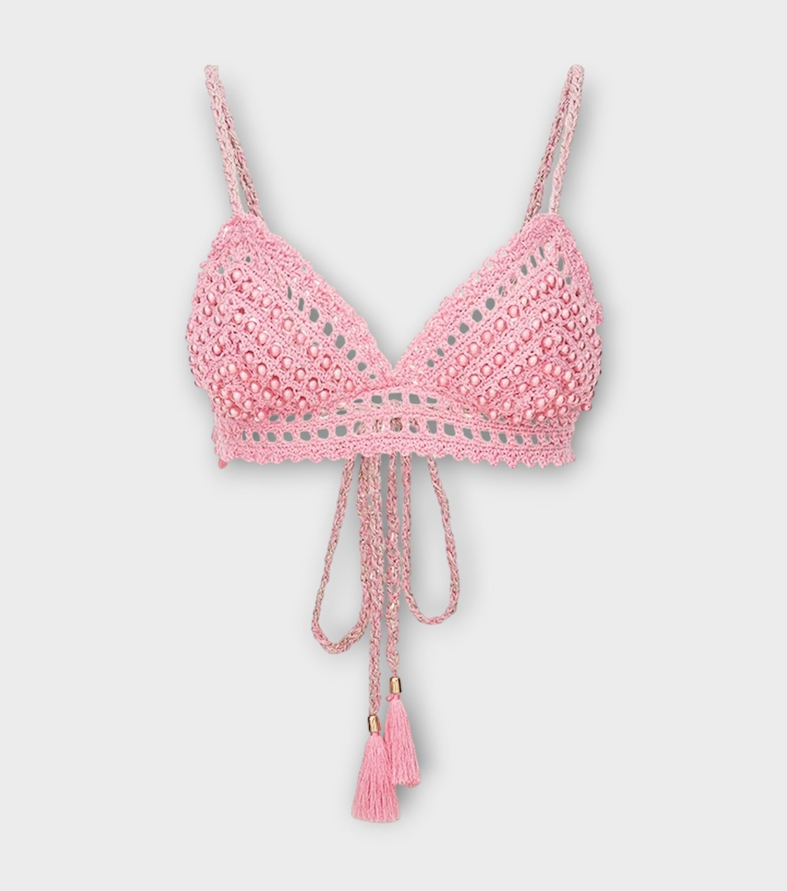 Pink Pearl Handmade Crochet Bra