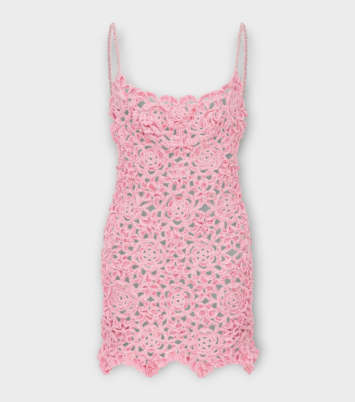 Pink Pearl Handmade Crochet Mini Dress