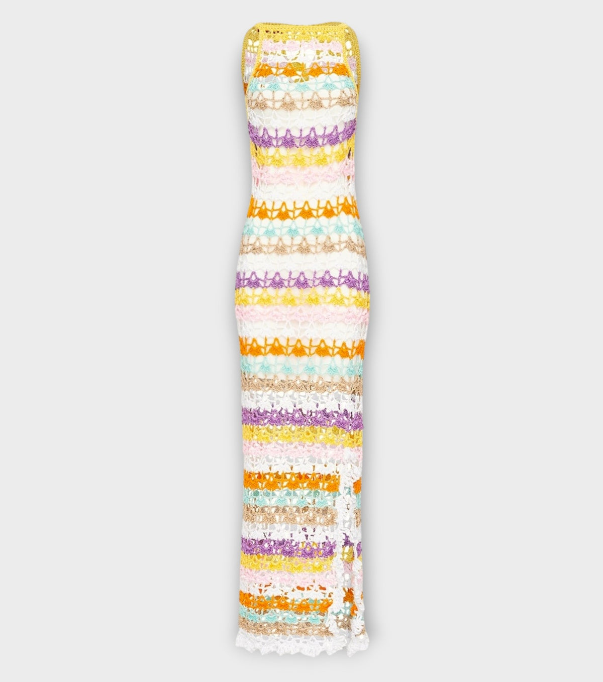 Rainbow Handmade Maxi Crochet Dress