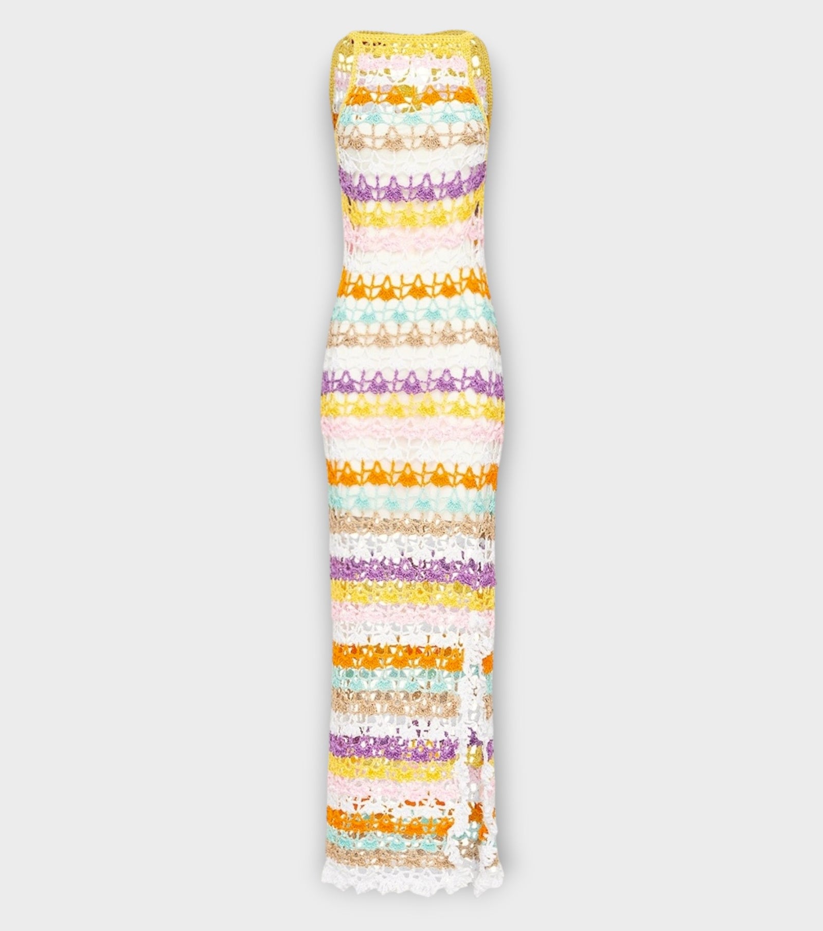 Rainbow Handmade Maxi Crochet Dress