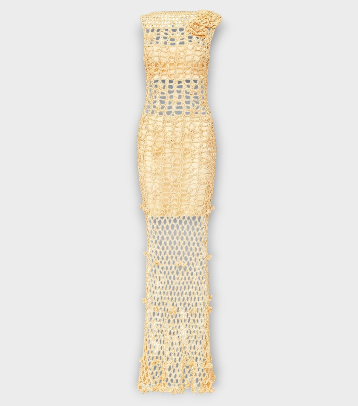 Yellow Cherry Handmade Maxi Crochet Dress