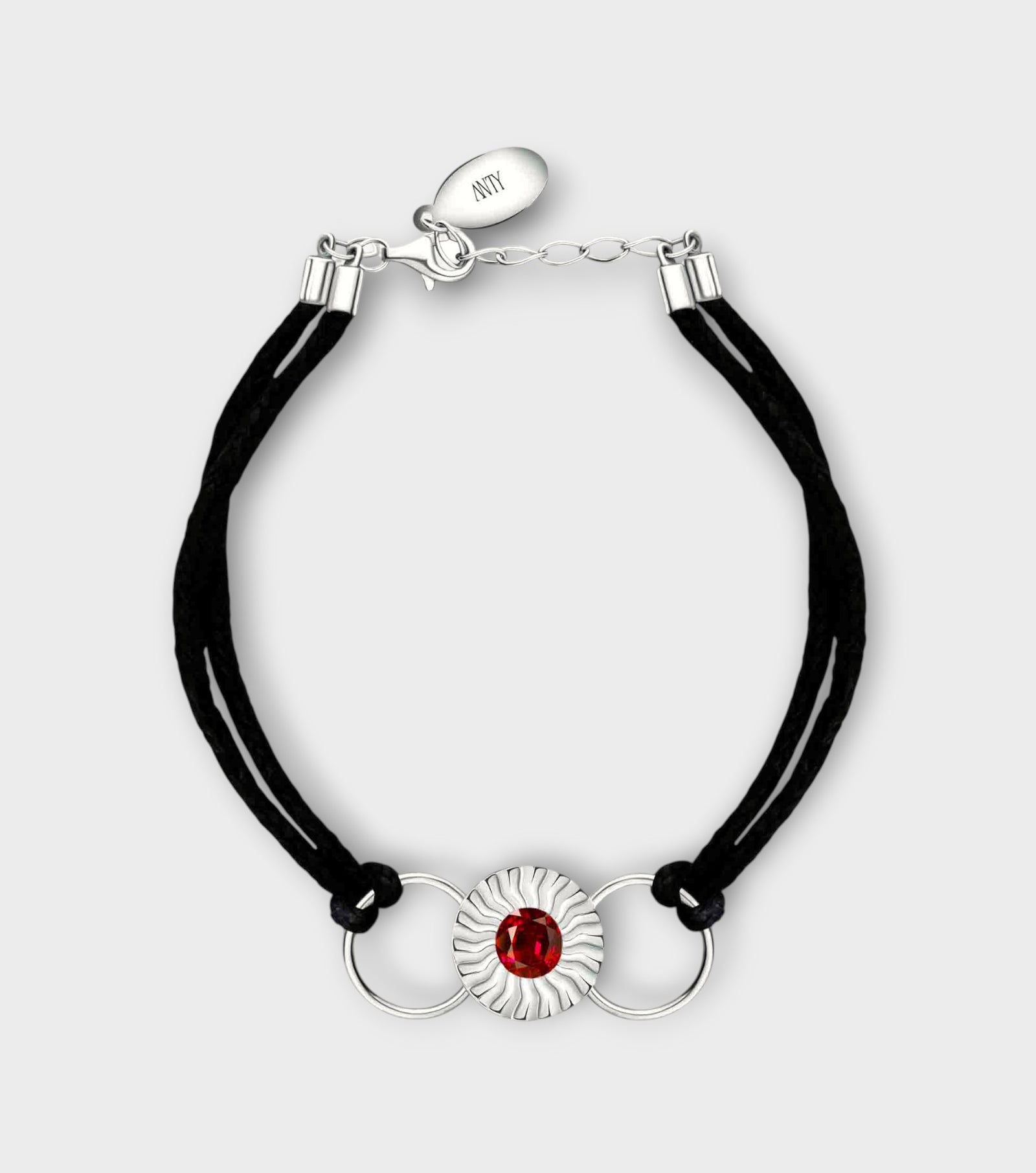 Black Aura Thread Bracelet with Silver & Diamond