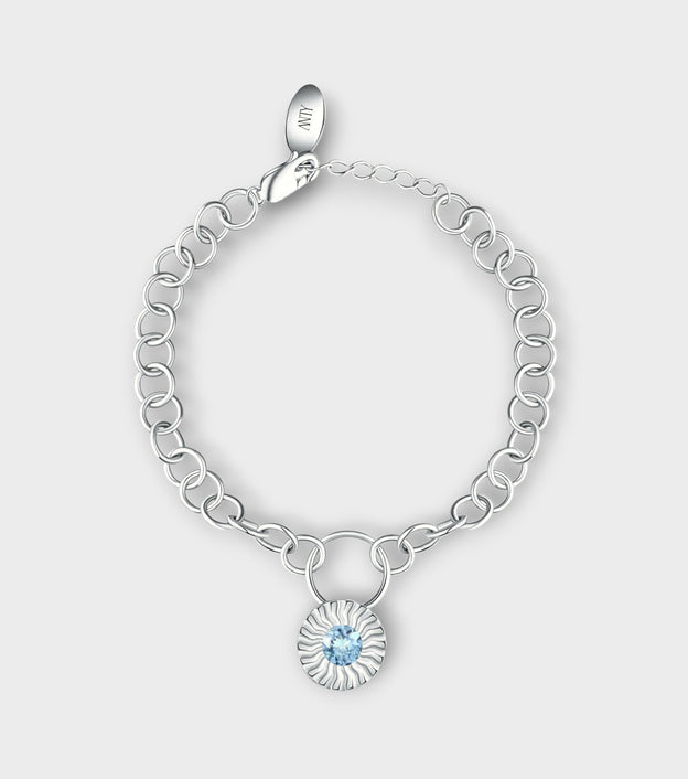 Silver Aura Drop Bracelet with Blue Topaz