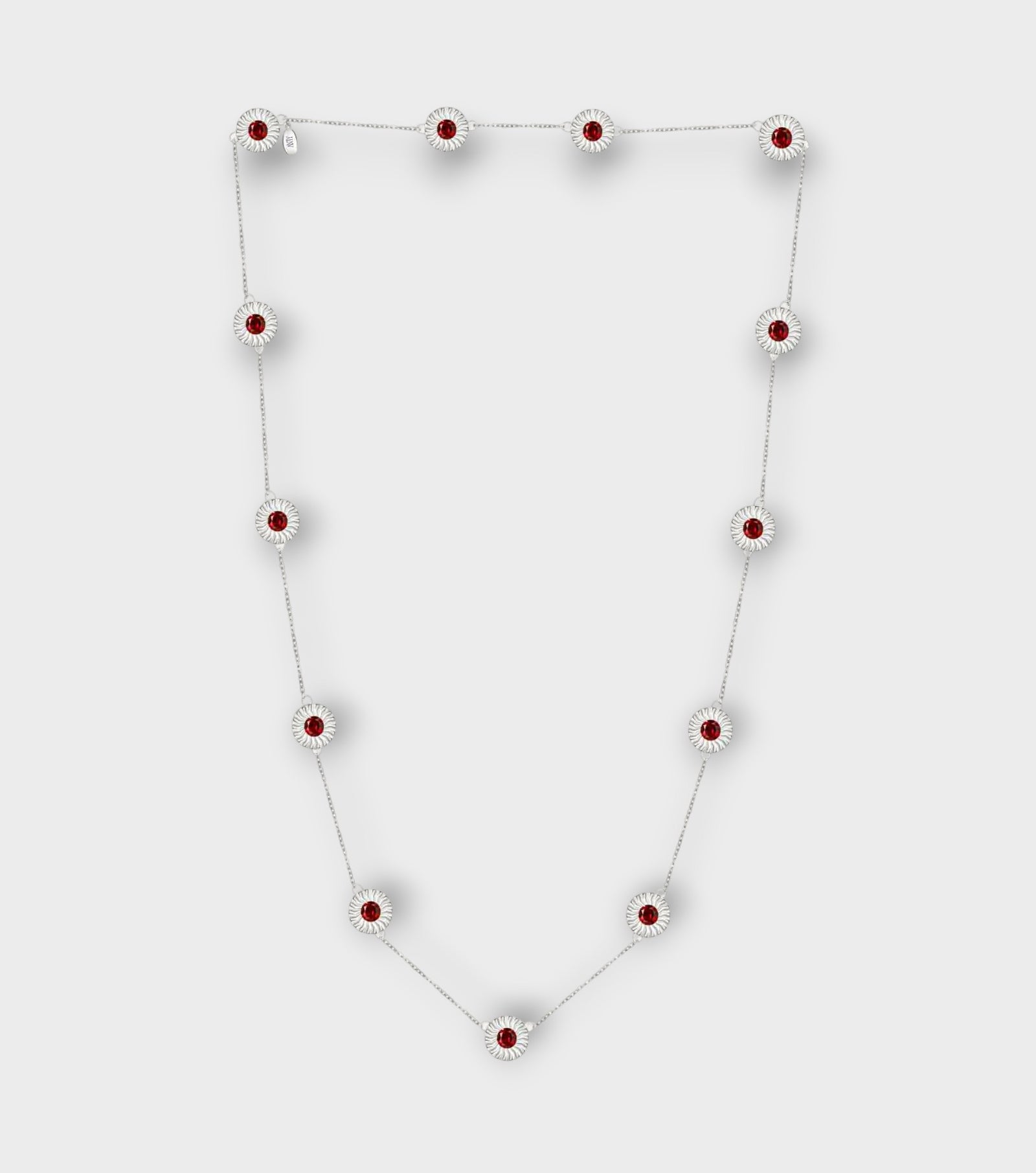Silver Aura Long Necklace with 13 Star Motifs | PR Sample