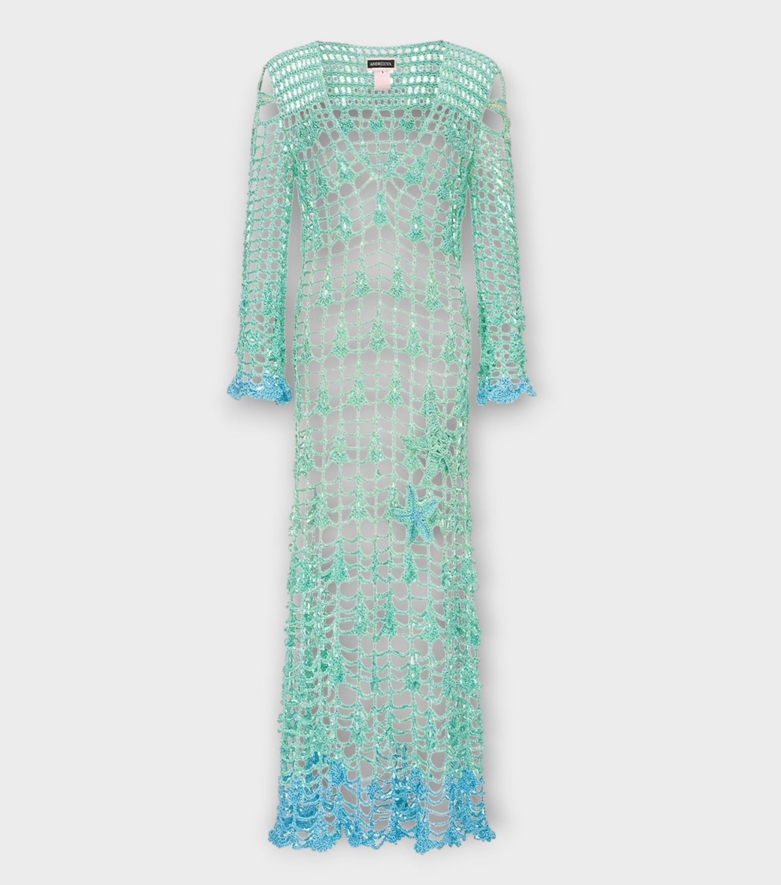 Aqua Marine Handmade Maxi Cover-Up Dress