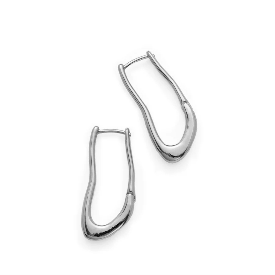 Silver Ballerina Hoop Earrings