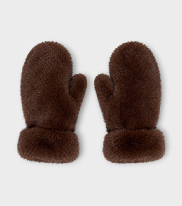 Faux Mink Fur Mittens