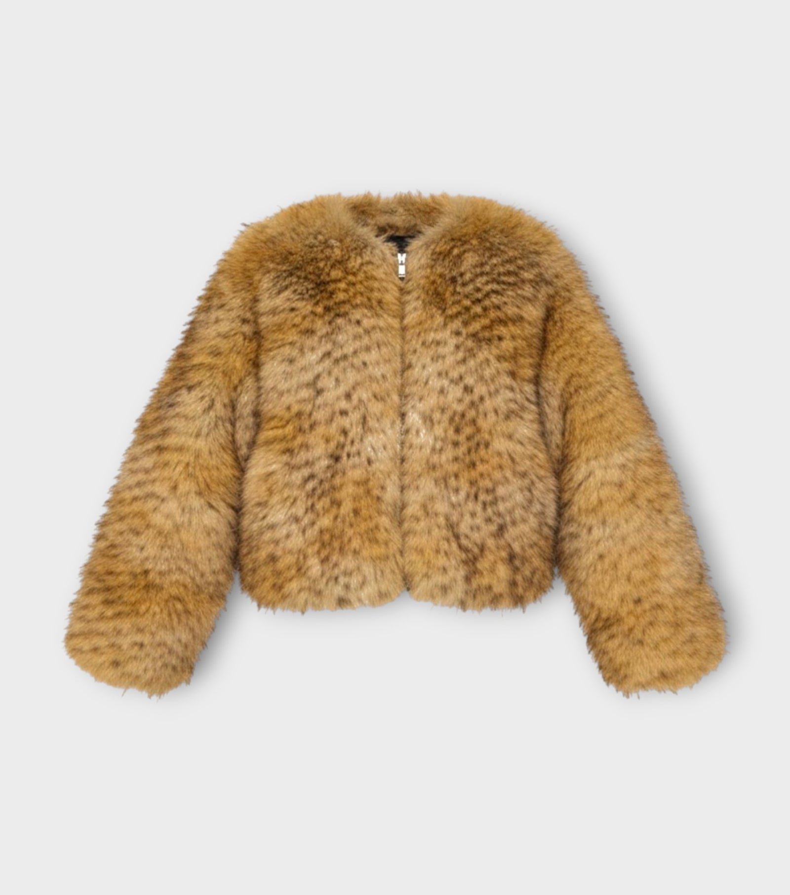 Gilda Brown Raccoon Faux Fur Bomber | PR Sample