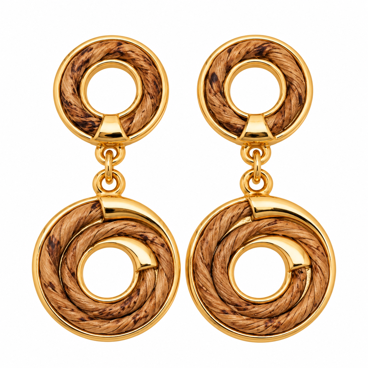 The Double Round Banana Fiber Earrings