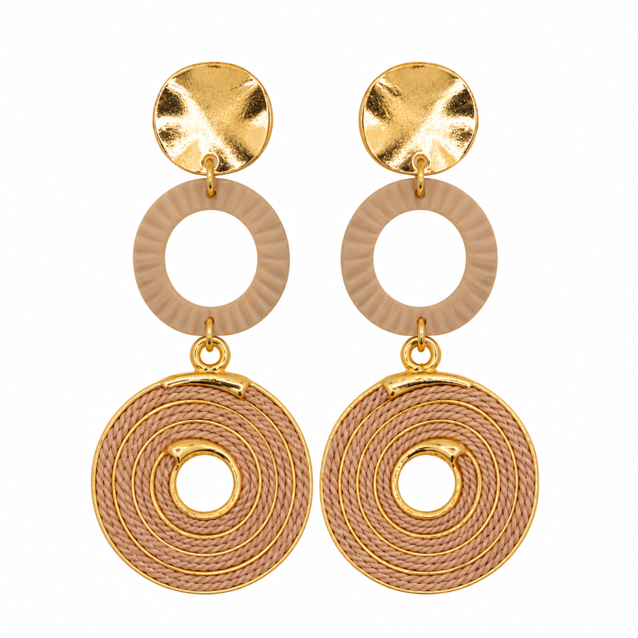 The Triple Round Buriti Earrings