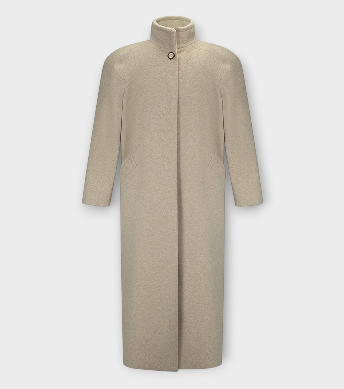 Beige Maxi Coat with Vintage Buttons