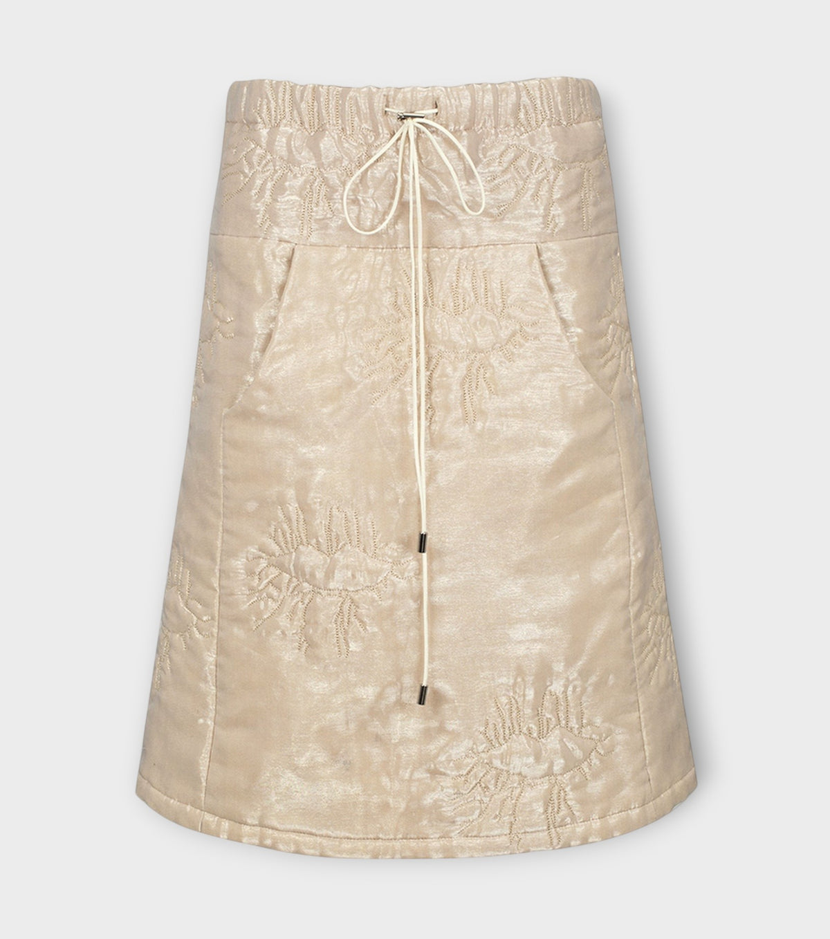 Beige Organza Trapeze Skirt