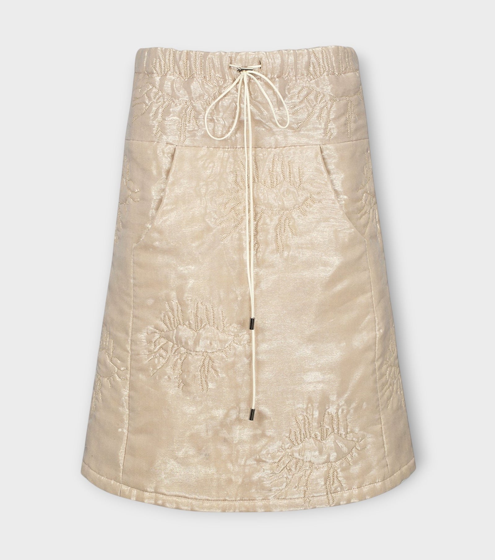 Beige Organza Trapeze Skirt