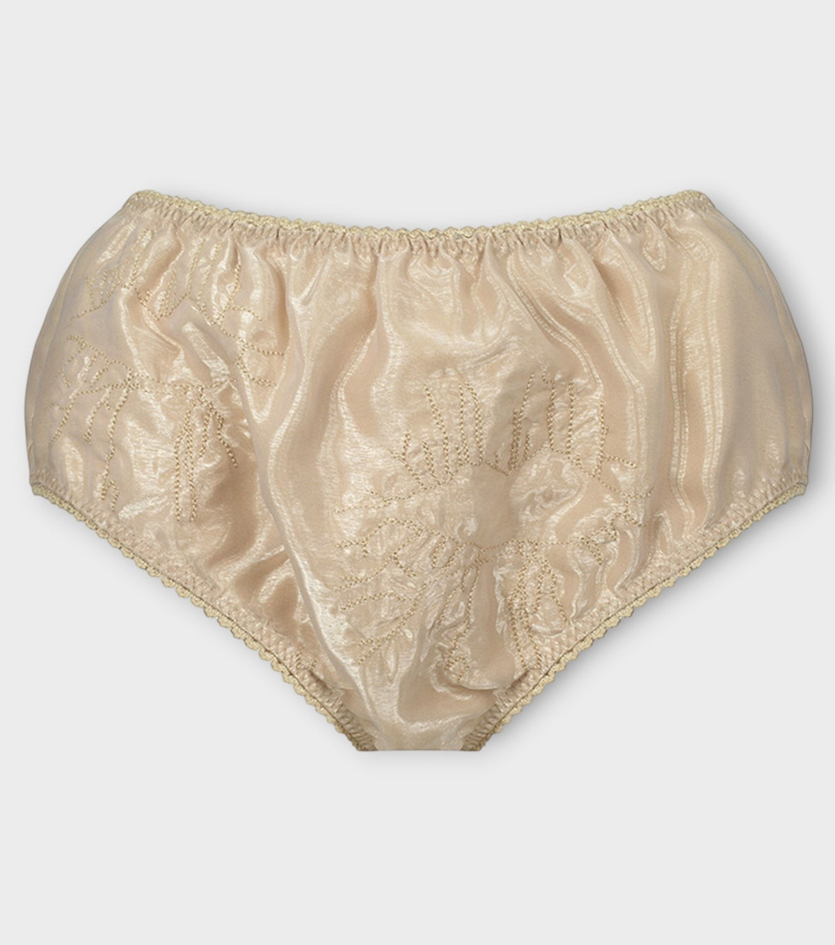 Beige Organza Micro Shorts