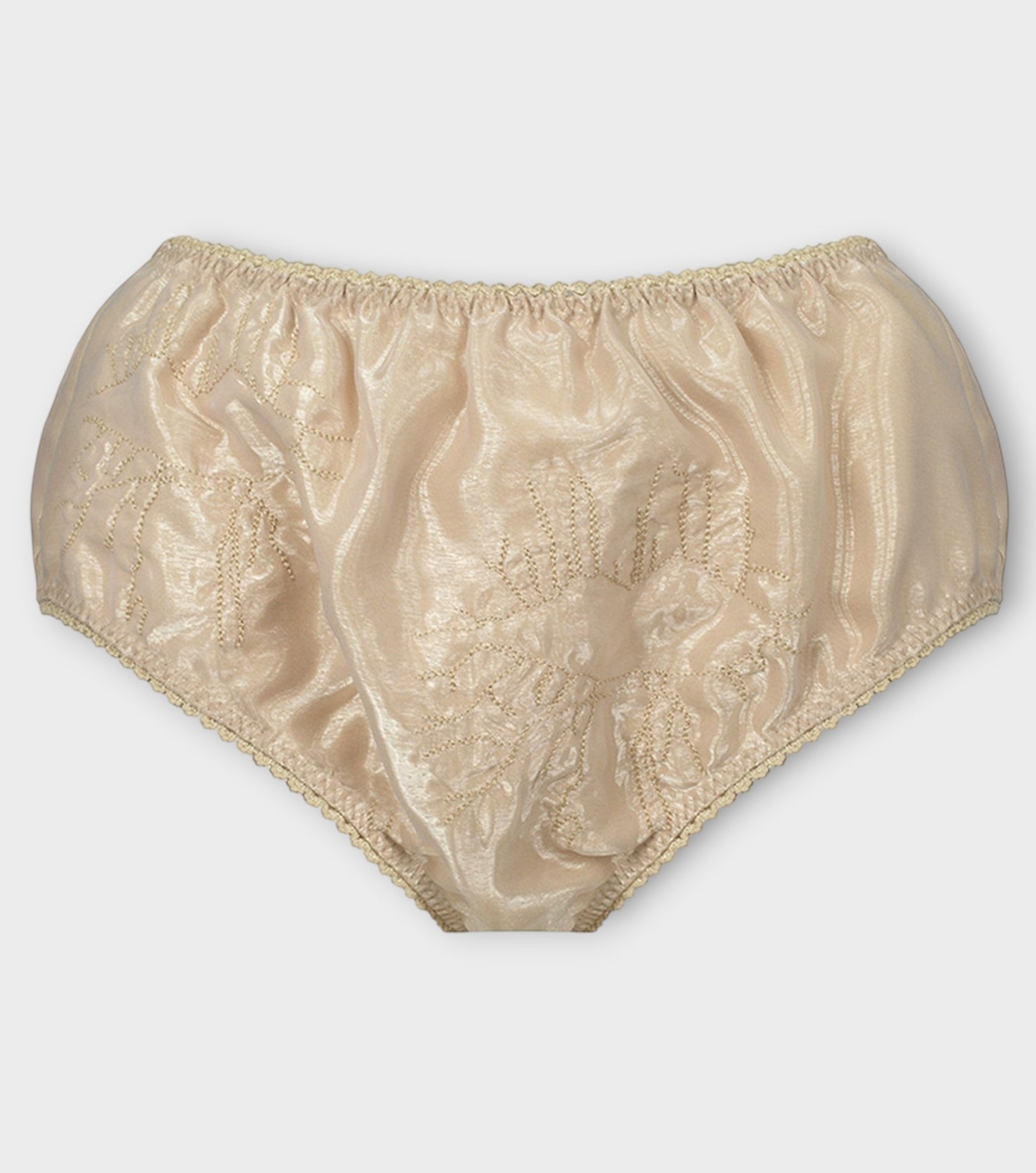Beige Organza Micro Shorts