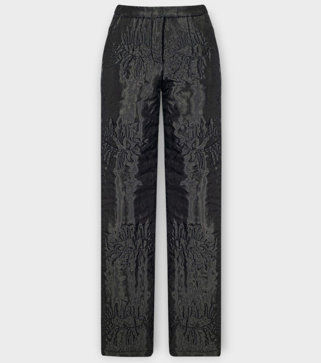 Black Organza Straight Pants