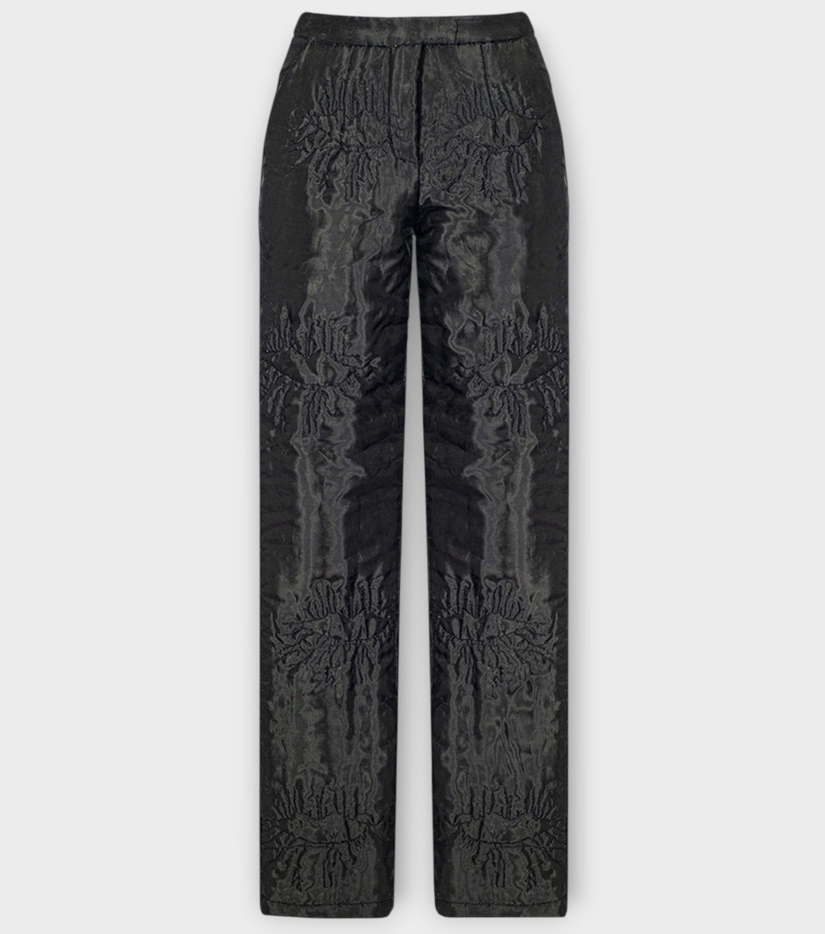 Black Organza Straight Pants