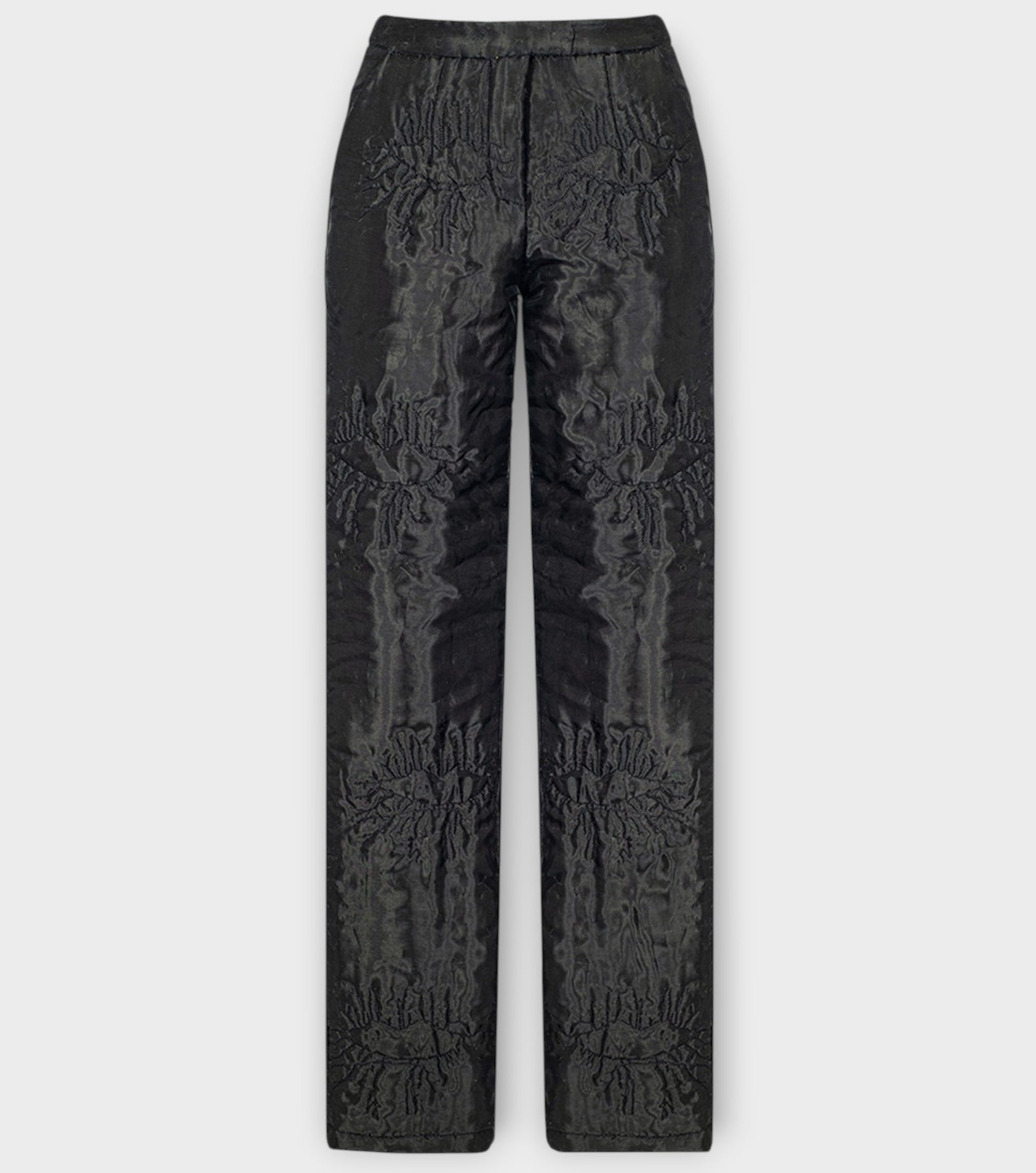 Black Organza Straight Pants