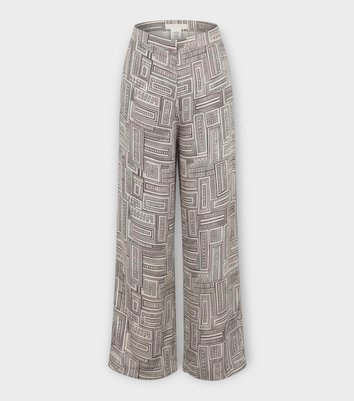 Black White Printed Trousers