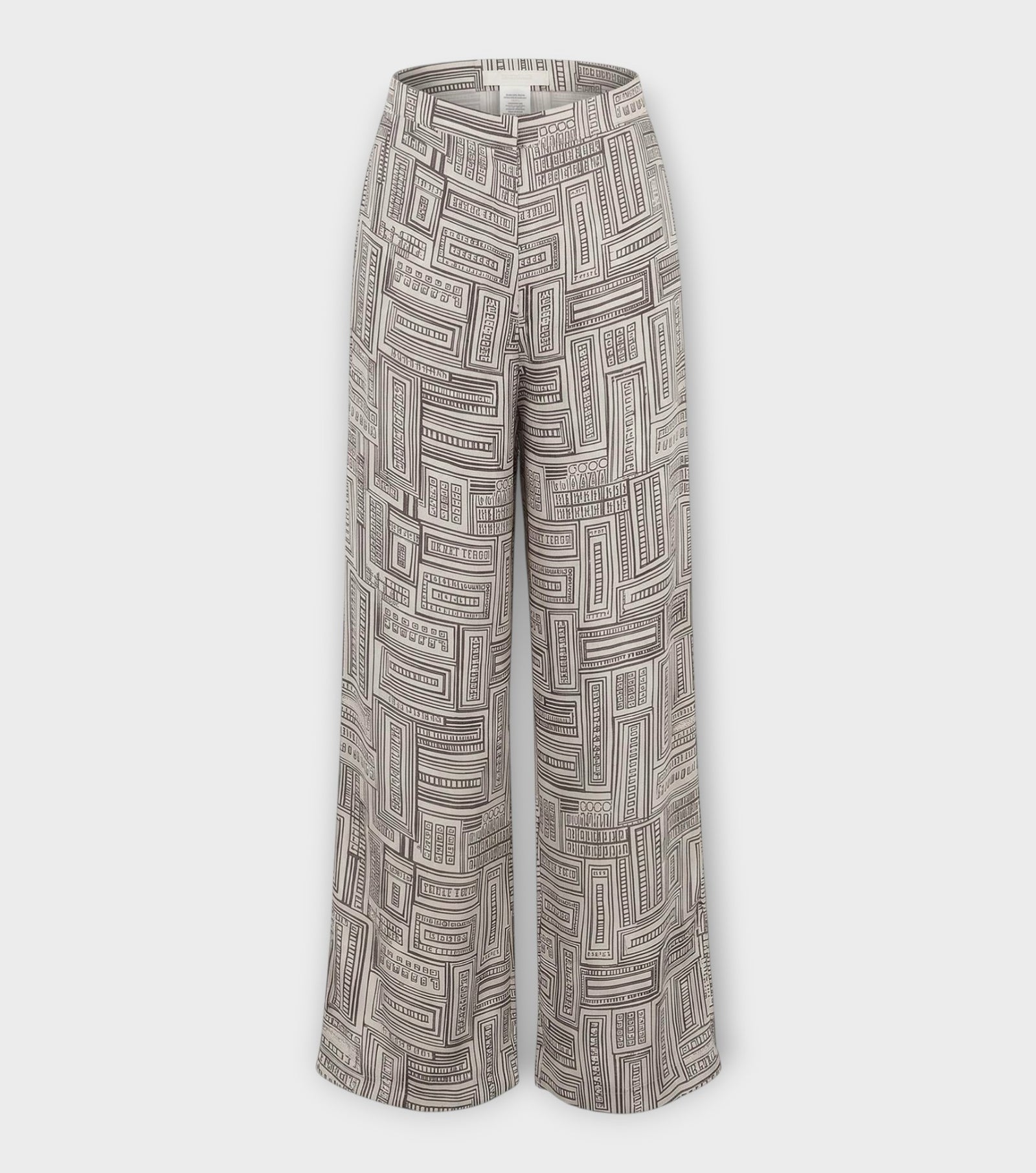 Black White Printed Trousers