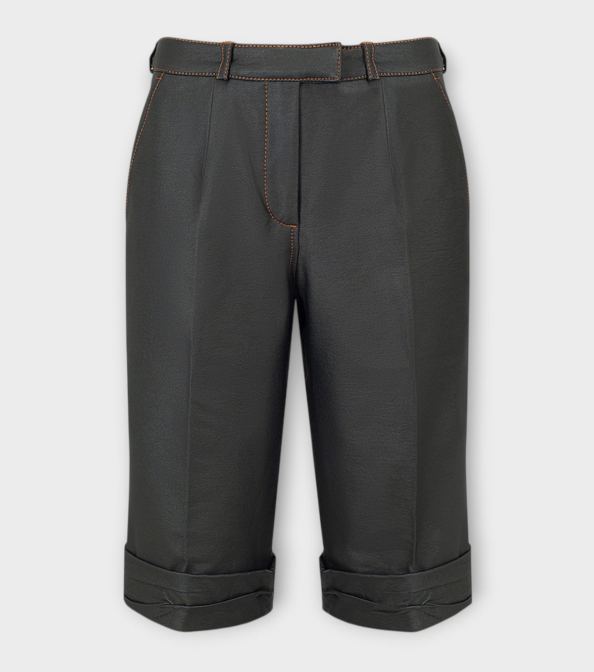 Black Wrinkled Faux Leather Shorts