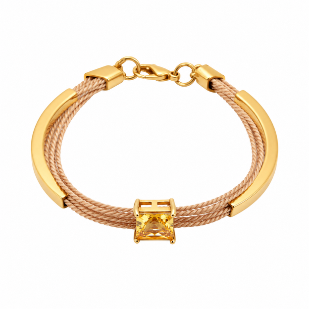 The Square Buriti Bracelet in Yellow Crystal