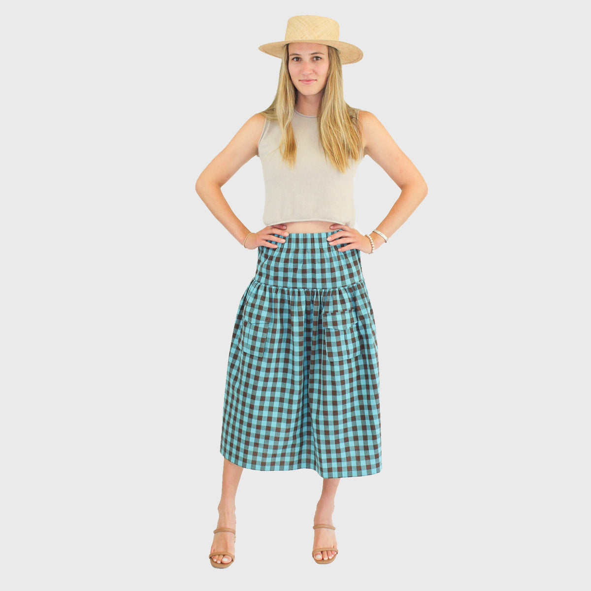 ZENZEE - Linen Cargo Skirt | Turquoise, buy at DOORS NYC