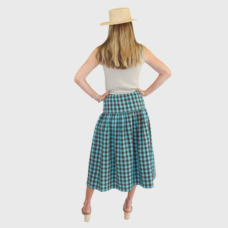 ZENZEE - Linen Cargo Skirt | Turquoise, buy at DOORS NYC