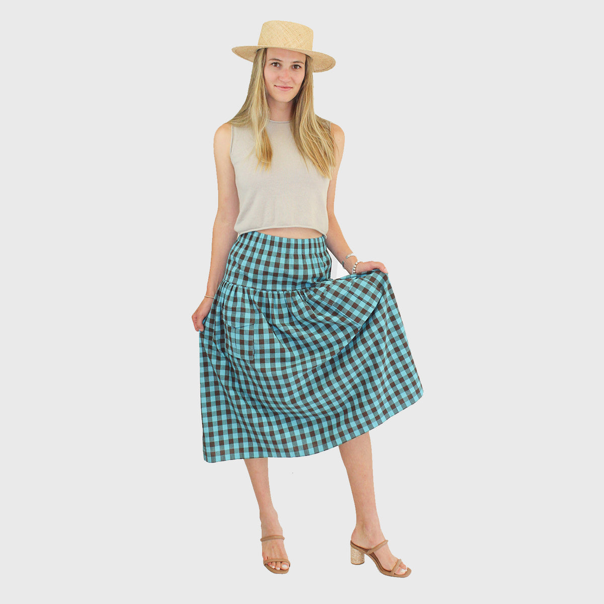 ZENZEE - Linen Cargo Skirt | Turquoise, buy at DOORS NYC