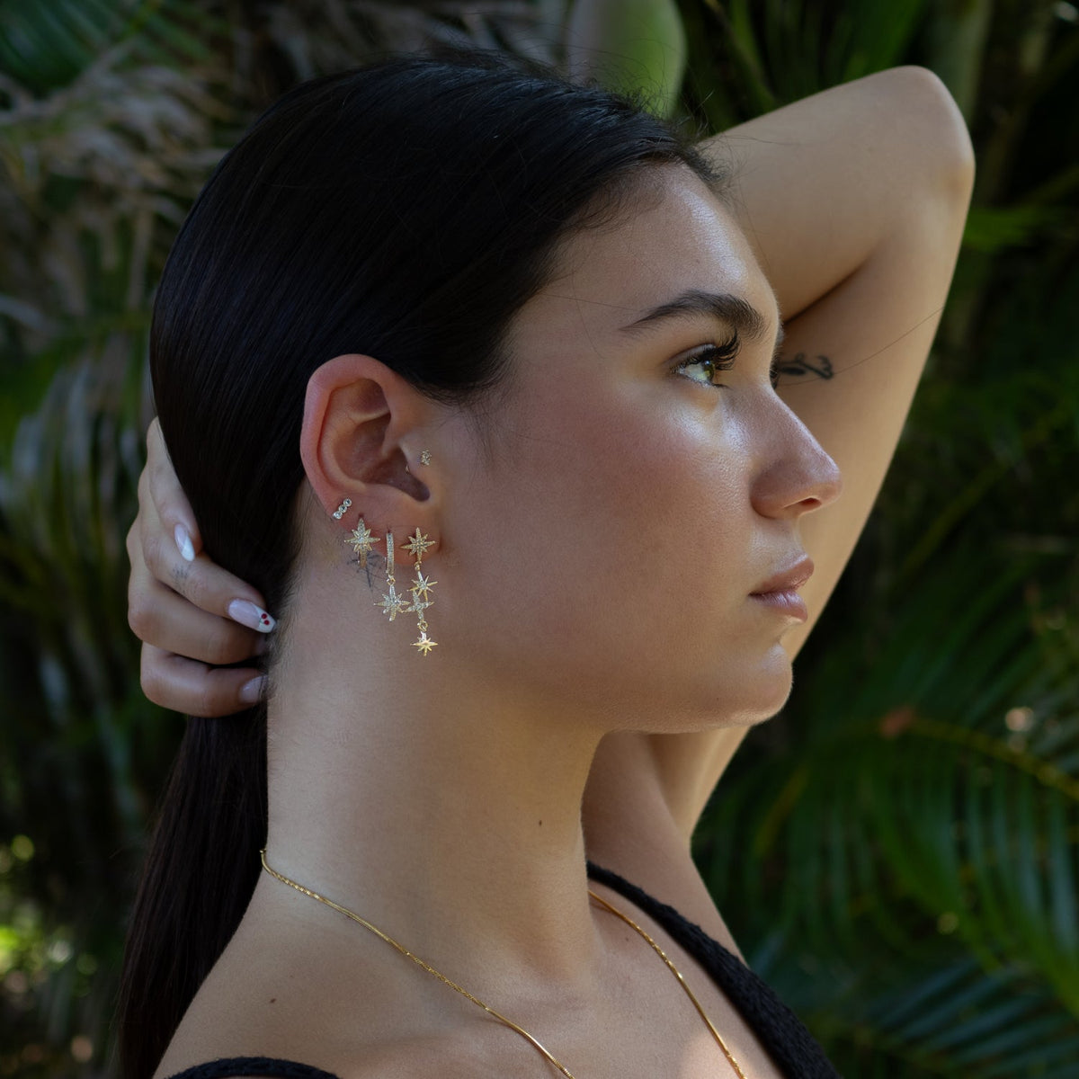 Celestial Trinity Gold &amp; Diamond Earring Set