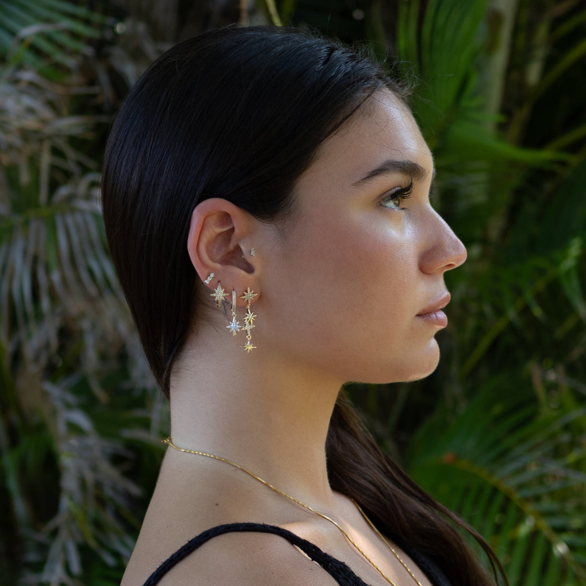 Celestial Trinity Gold &amp; Diamond Earring Set