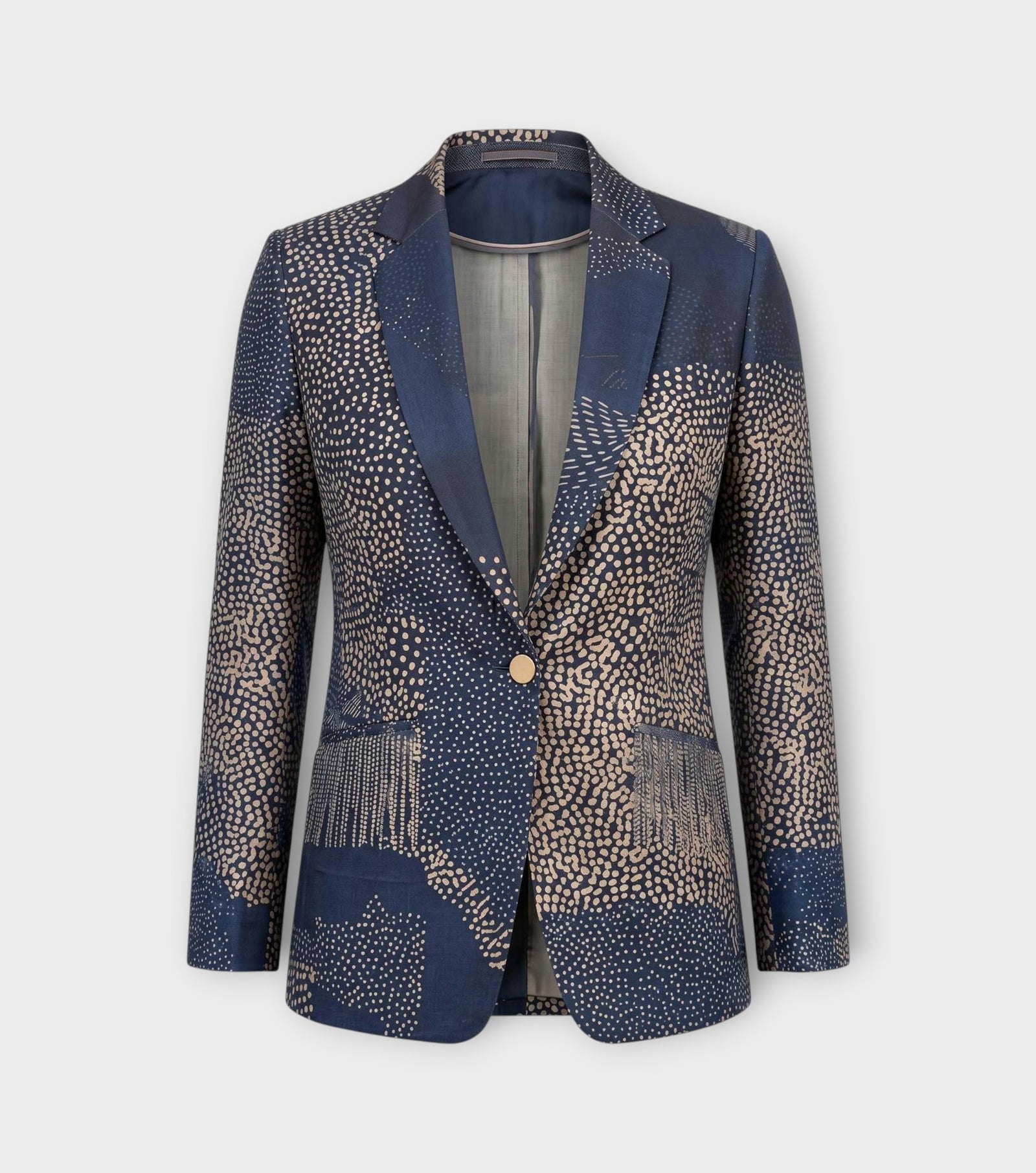Charcoal Grey Rust Embellished Blazer
