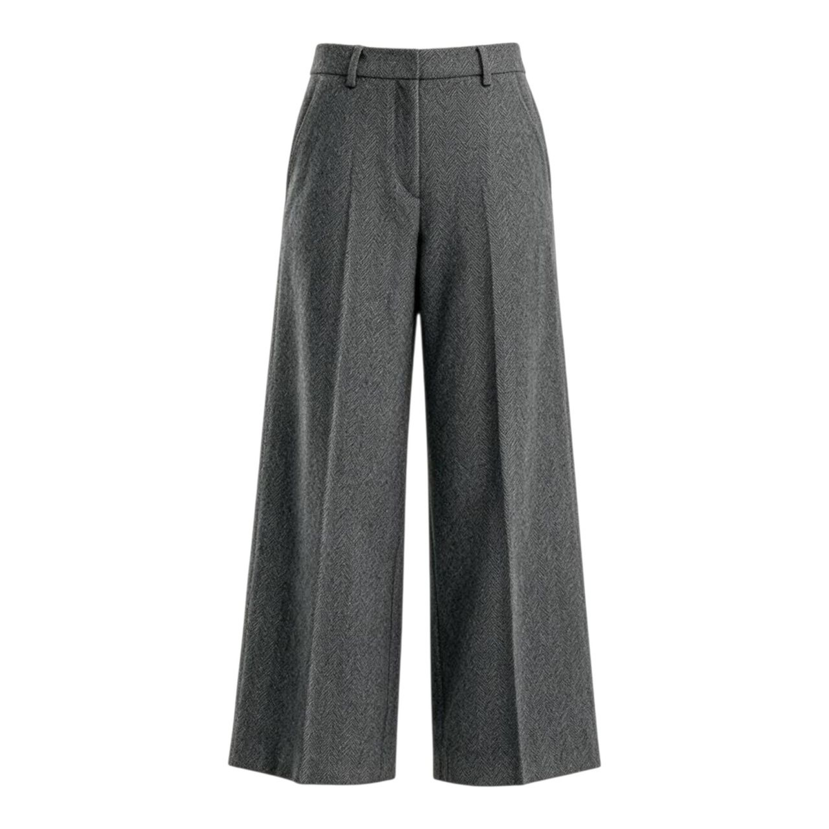 ZHYUN.K gray herringbone wool tailored trousers, women's suiting pants, buy at DOORS NYC