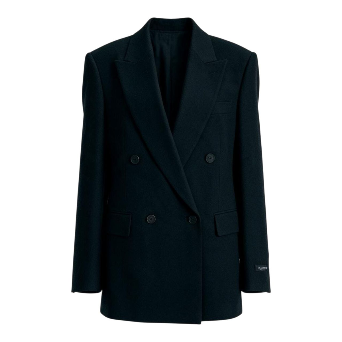 ZHYUN.K black wool peaked-lapel jacket, women's tailored blazer, buy at DOORS NYC