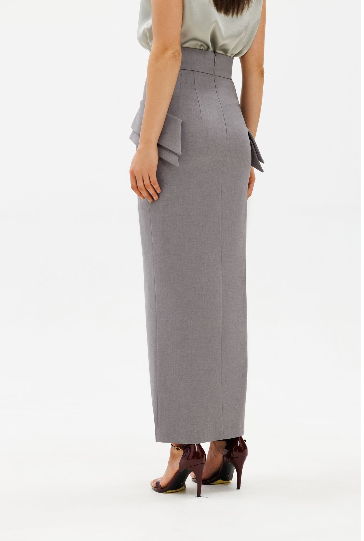 DAR ANN STUDIO - EXECUTIVE Maxi Skirt | Gray , buy at DOORS NYC