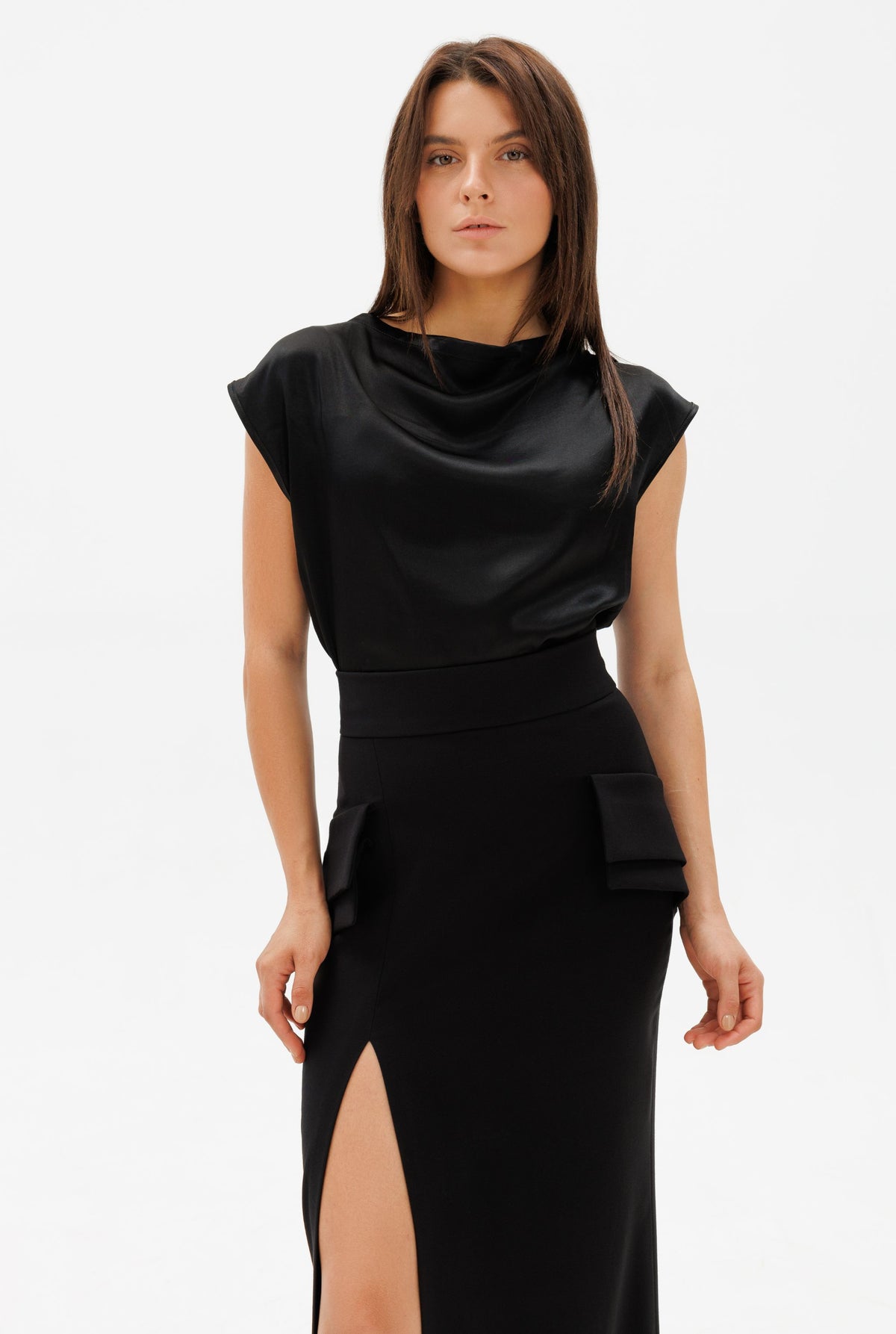 DAR ANN STUDIO - EXECUTIVE Maxi Skirt | Black , buy at DOORS NYC
