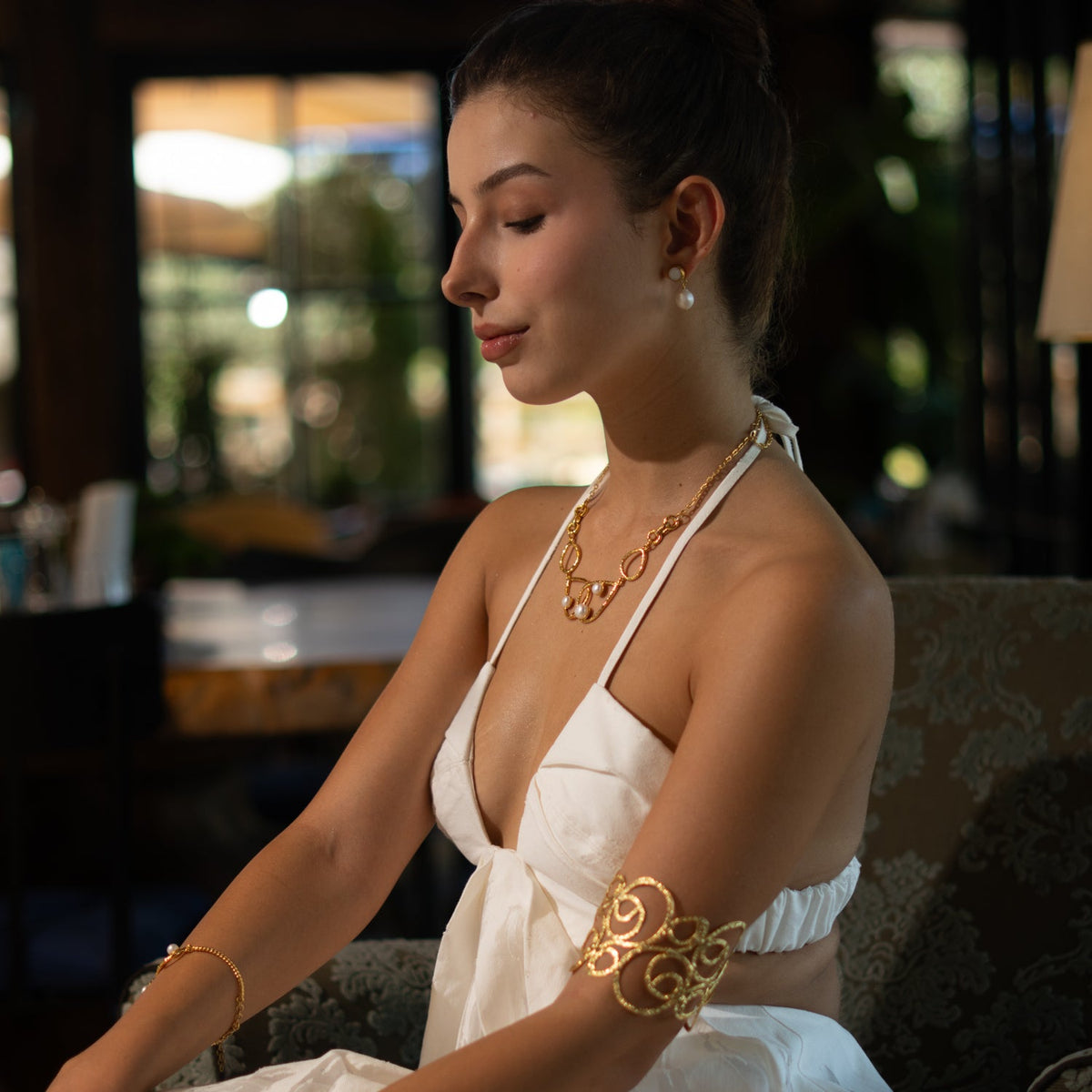 Pearl &amp; Gold Earrings